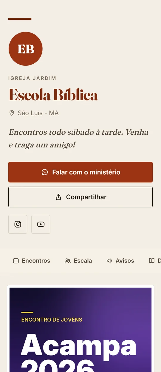 Página de uma escola bíblica no modelo Papel